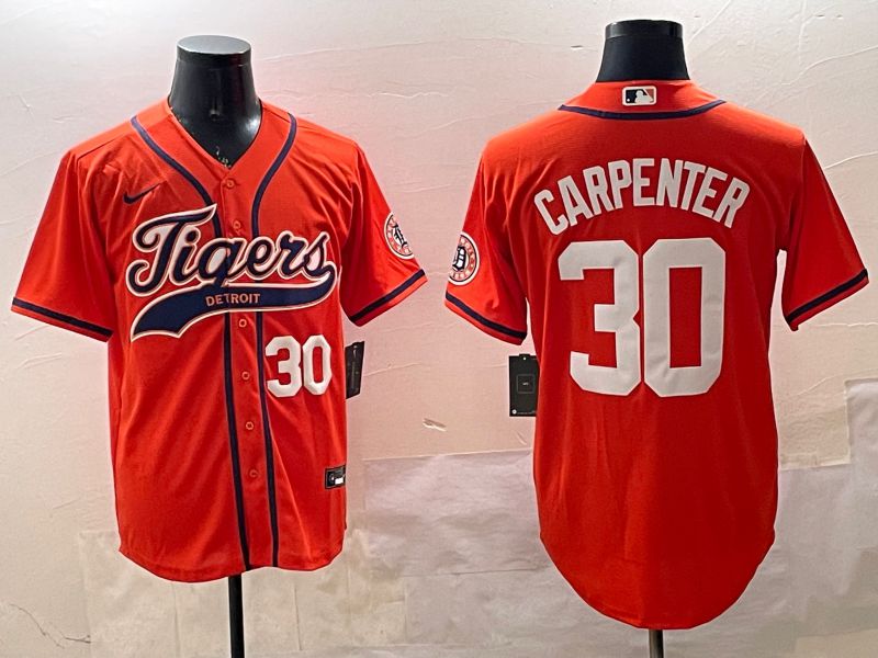 Men Detroit Tigers #30 Carpenter Orange Jointly Name 2025 Nike MLB Jersey style 5